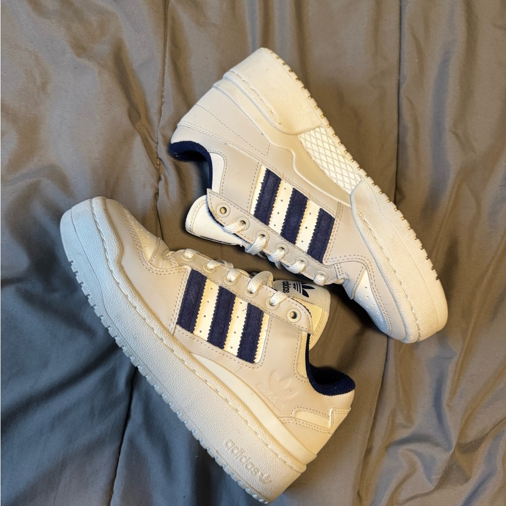 Adidas Forum Bold Cream and Navy Sneakers